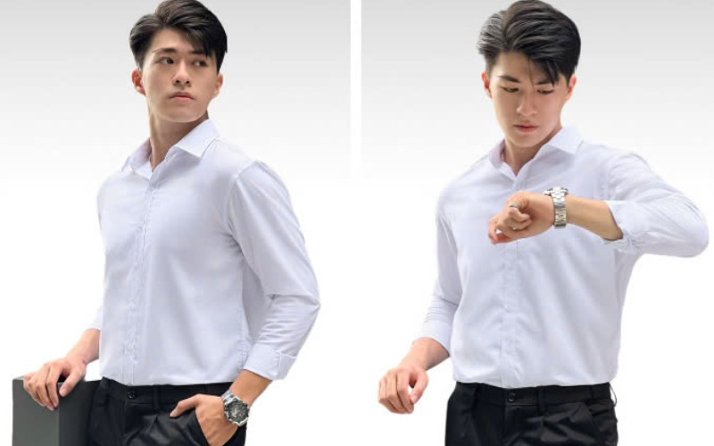 10 mẫu áo sơ mi trắng thanh lịch cho mọi phong cách 14 Gia công áo sơ mi trắng chất lượng tại Khương Mai (Nguồn: Khương Mai)