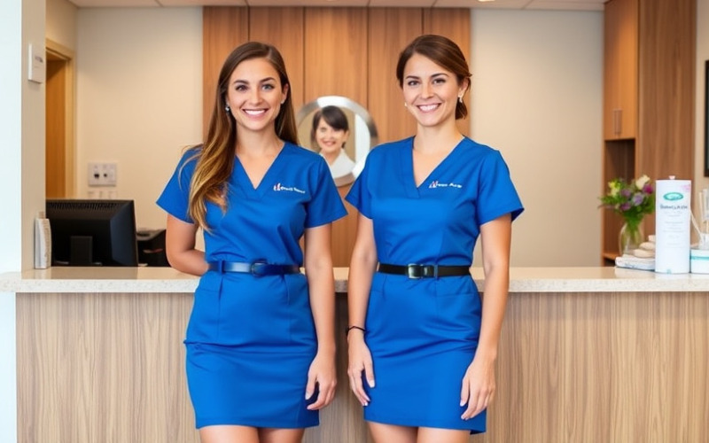 Đồng phục lễ tân nha khoa – Phong cách tinh tế 12 Xu hướng thiết kế đồng phục lễ tân nha khoa hiện đại (Nguồn: Internet)